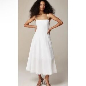 J. Crew | Dresses | Jcrew Seamed Flare Midi Dress In Linen Blend By99 |  Poshmark